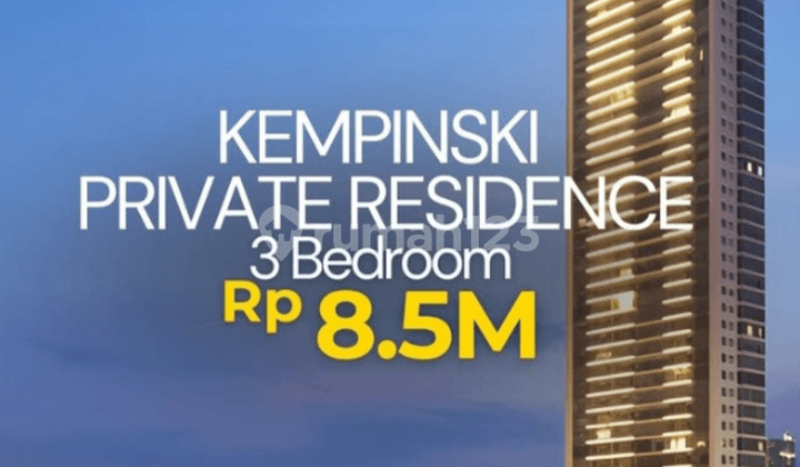 Jual Termurah Apartment Kempinski Luas 261sqm,3 bedroom harga 8,5M nego