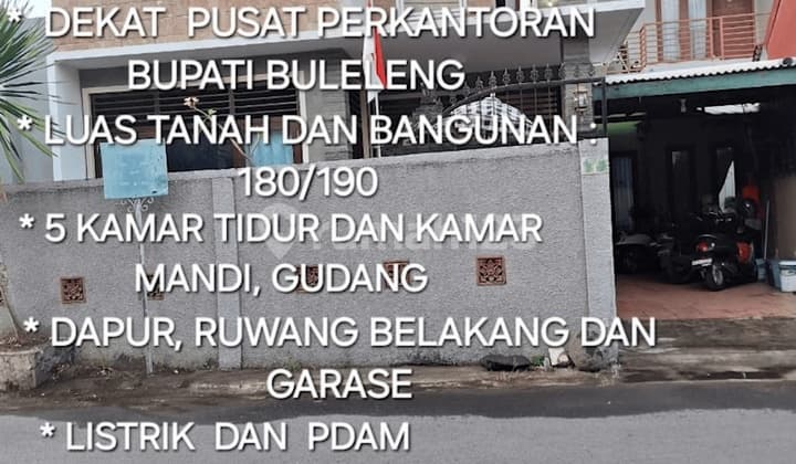 Di Jual Rumah Bagus 5 Kamar di Pusat Kota Singaraja Bekang Kantor Bupati