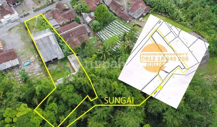 Jual Tanah Pekarangan Pakem Batas Bawah Sungai
