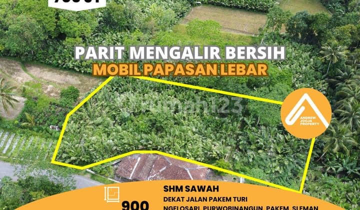 Jual Tanah Pakem Purwobinangun Pinggir Jalan 2 Mobil Batas Parit