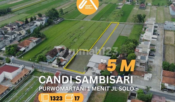 Jual Tanah Pinggir Jalan Candi Sambisari 1 Menit Jalan Solo