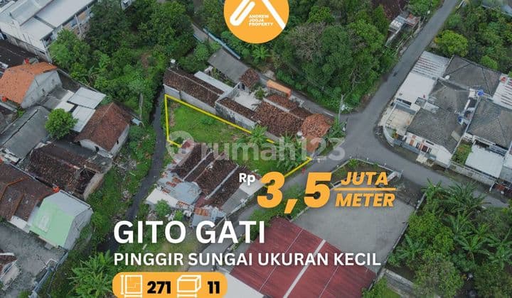 Jual Tanah Pekarangan Pinggir Sungai Gito Gati Akses Mudah