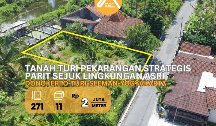 Tanah Pekarangan Turi Akses Bagu Parit Bersih Udara Sejuk Lingkungan Asri