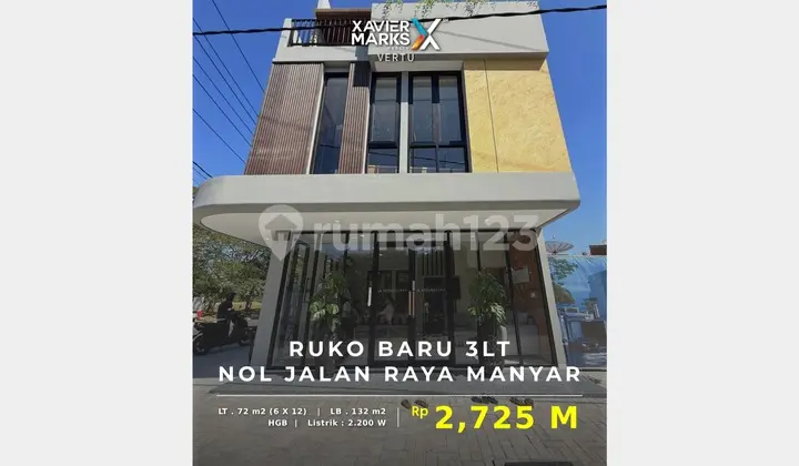 Ruko 3 Lt Baru Gress, Lokasi Super Strategis, Nol Jalan Manyar, SBY