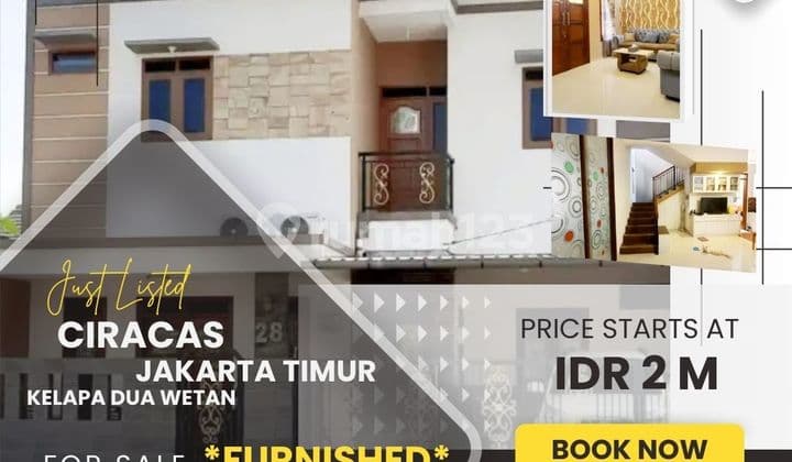 CIRACAS KELAPA 2 WETAN RUMAH NYAMAN 2 LT JUAL FURNISH TURUN HARGA 276