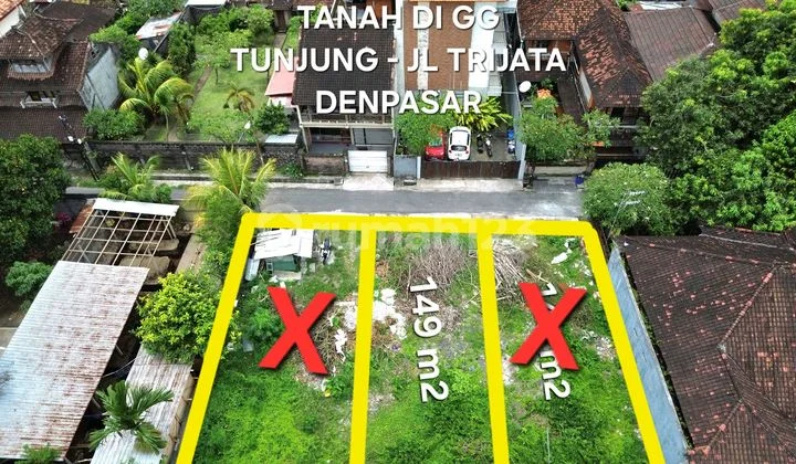 Build-ready land on Jalan Trijata, Gang Tunjung, Denpasar, near Polda Bali & Living Mall