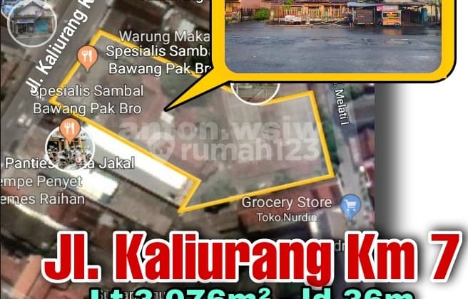 Tanah Jogja Jl Kaliurang Km7 Selatan Pasar, Bank Lt 3076 M2 SHM