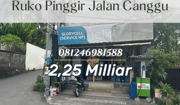 Ruko + Rumah Hook di Jalan Utama Pererenan - Nilai Tanah Premium Canggu