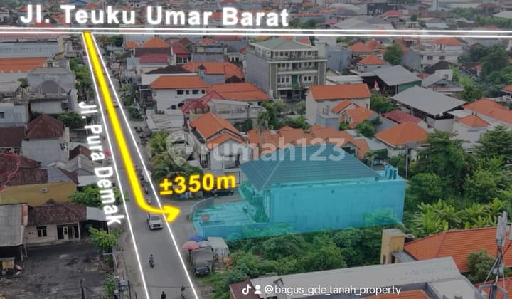 Tanah Bonus Bangunan Eks Restoran Di Koridor Komersial Pura Demak - Teuku Umar, Denpasar
