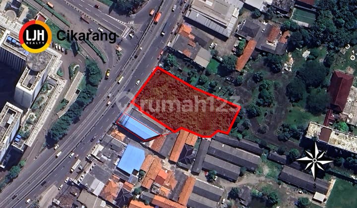Kavling depan Pintu Tol Cikarang Barat Jl Raya Cikarang-Cibarusah