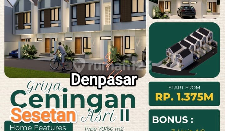 Rumah Baru Ready Tingkat 3 Kamar Sesetan Kampus Udayana Sanglah Denpasar Bali