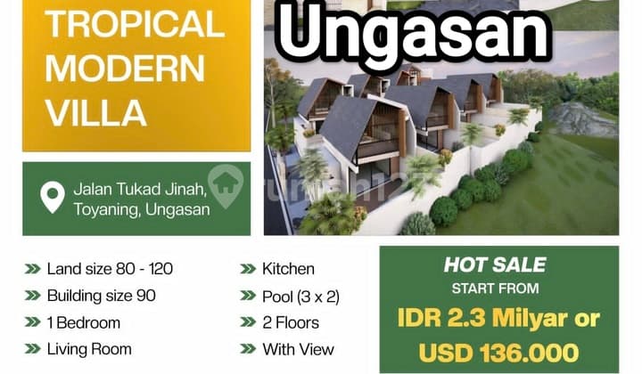 Jual Villa View Laut Ungasan Kuta Selatan Bali