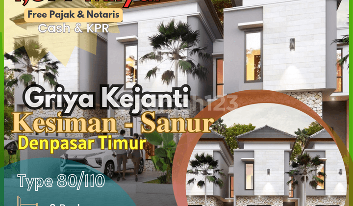 Jual Rumah Tingkat 3 Kamar Kesiman Gatsu Timur Dekat Pantai Sanur Denpasar Bali