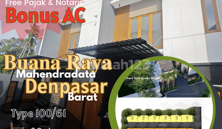 Rumah Dijual Cluster Onegate Security Buana Raya Mahendradata Denpasar Barat Bali