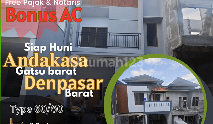 Jual Rumah Siap Huni Baru Tingkat 3 Kamar Dekat Pasar Penamparan Kerobokan Denpasar Barat Bali