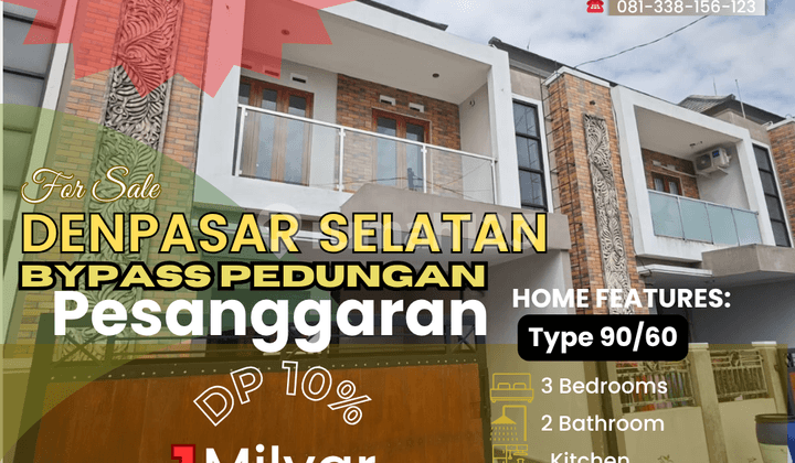 For Sale, New Move-In Ready 3-Bedroom House, Bypass Pesanggaran Pedungan Sesetan, South Denpasar, Bali.