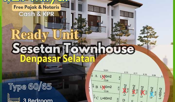 New 3-Level House for Sale Ready to Occupancy Near Denpasar Bali Airport Toll Road
