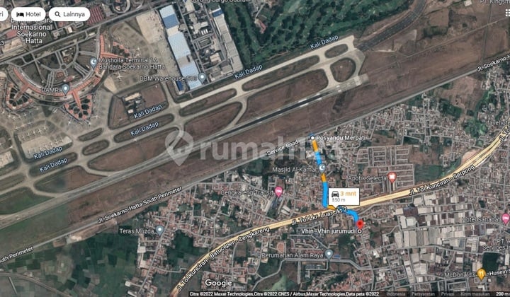 N838 Tanah Dijual 1.6ha di Jl Halim Perdana Kusuma Jurumudi Benda Tangerang 2 Akses