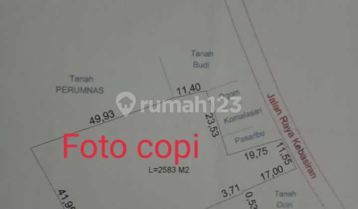 Tanah Strategis 2.583 M2 Dekat Millenium City