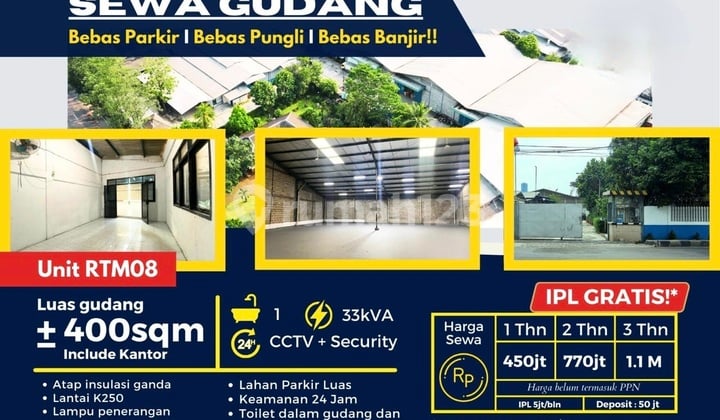 Gudang Luas 400 M² Di Jalan Raya Imam Bonjol