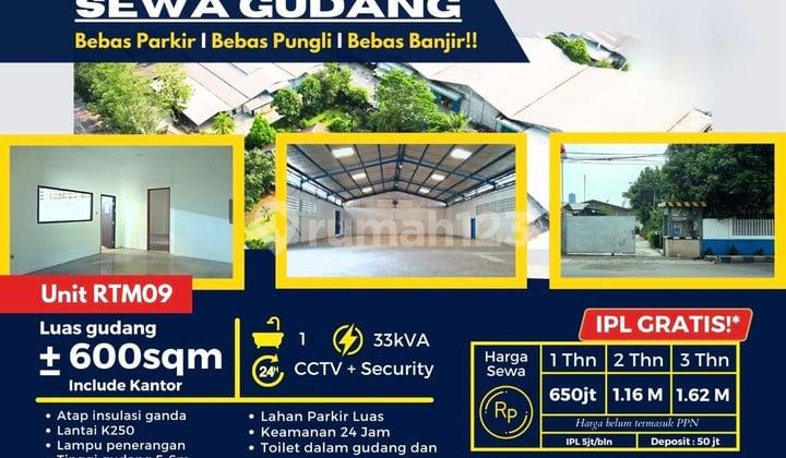 Gudang Luas 600 M² Di Jalan Raya Imam Bonjol