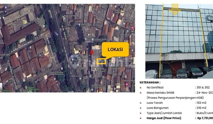 Ruko 3 Lantai di Tebet Saharjo Jakarta Selatan