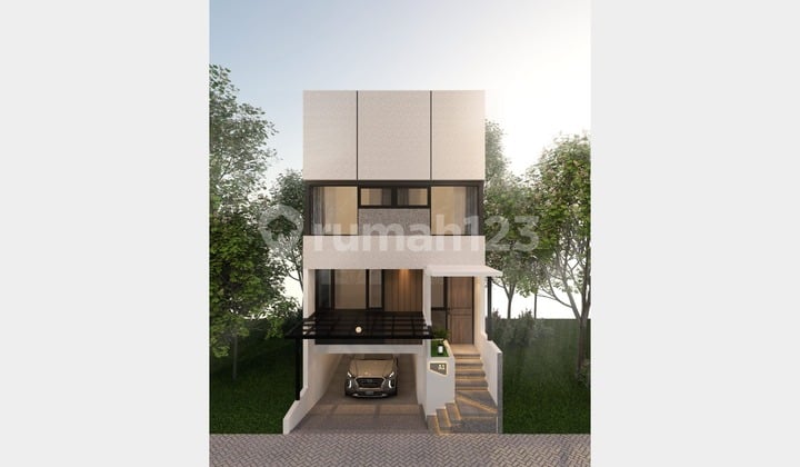 Rumah cisitu 3 lantai bergaya modern Dago Valley 7 menit ke ITB