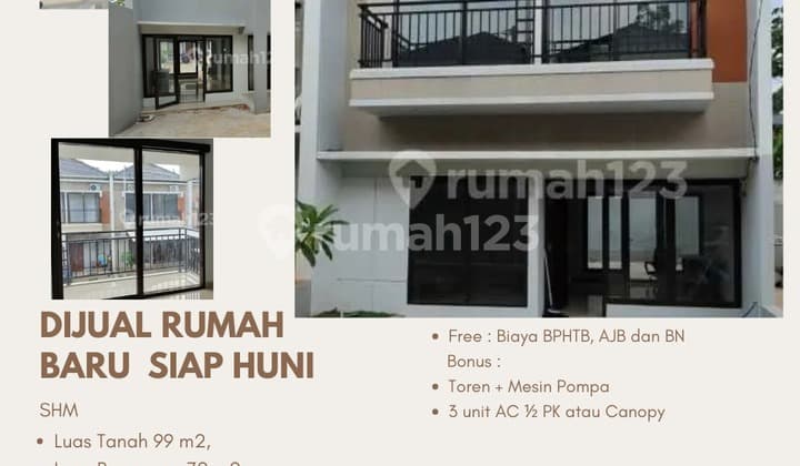Rumah 2 Lantai Hoek Baru di Limo Cinere Depok Free Biaya2 Bonus