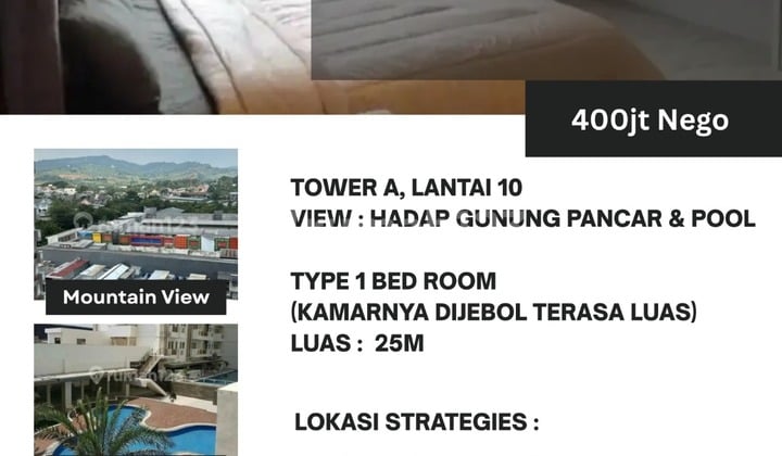 Apartement Sentul Tower 1 BR Furnished, Sentul City Bogor