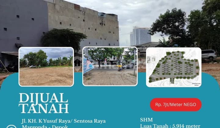 Tanah SHM 5.914Meter Jl. K H M Yusuf Raya, Margonda Depok