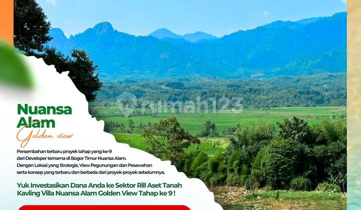 Tanah Murah dekat Jalan Raya Transyogi View Pegunungan Pesawahan