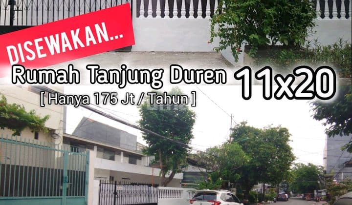 Disewakan Rumah 11X20 Tanjung Duren Timur , Jakarta Barat