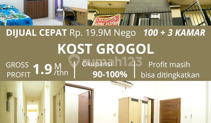Active Boarding House with 100 Rooms in Grogol Petamburan, West Jakarta