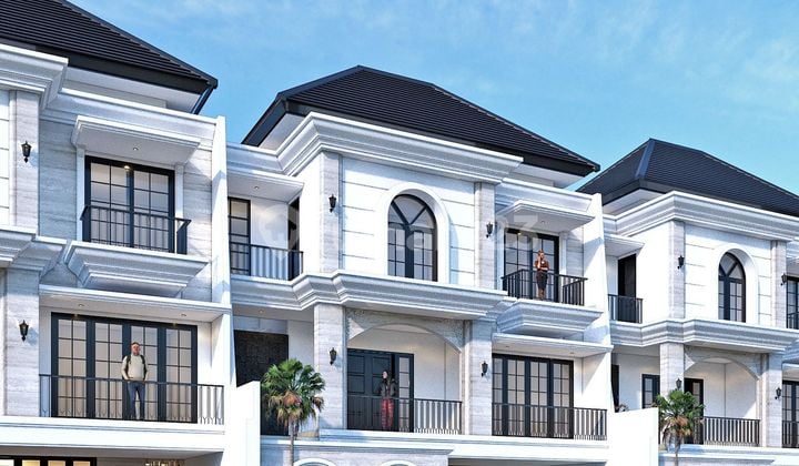 American Classic 3-Story White House in South Denpasar, Tukad Pakerisan
