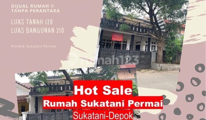 Rumah 2 LT Jalan Boulevard Perumahan Sukatani Permai Depok
