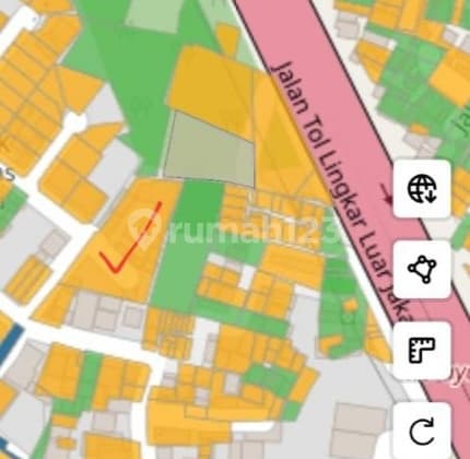 Tanah Luas Kavling DKI Meruya Cocok Utk Perumahan Kecil