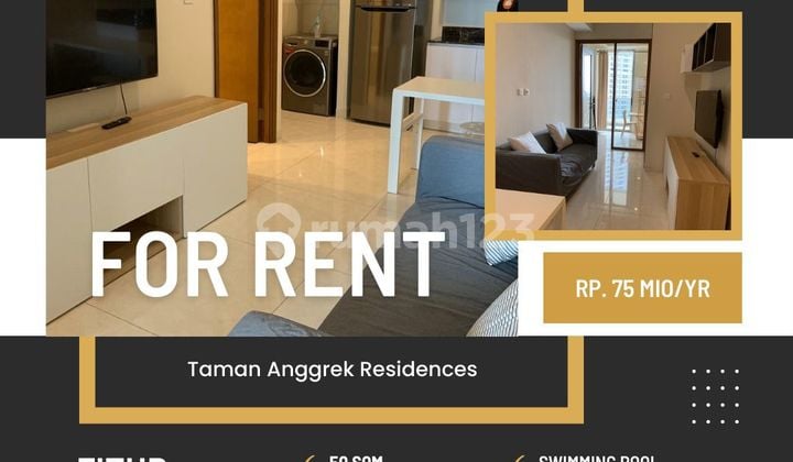 Disewakan Apartemen Murah di Taman Anggrek Residence 1br+ Furnish