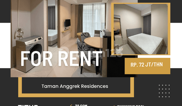Sewa Apartemen Tares 1br Furnish Dekat Ta,cp,neosho Jakarta Barat