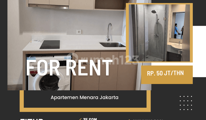 Sewa Apartemen Menara Jakarta type 1br unfurnish strategis best view jakarta pusat