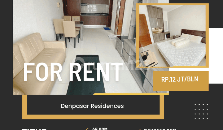 sewa apartemen denpasar residences 1br full furnish siap huni jaksel