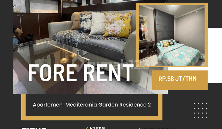 Sewa Apartemen Medit2 2BR termurah dan strategis full furnish siap huni jakarta barat