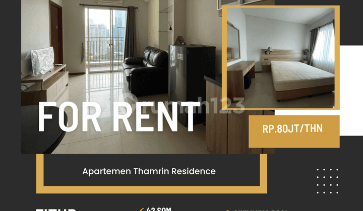 Sewa Apartemen Thamrin Residence 1BR full furnish Siap huni strategis jakarta pusat