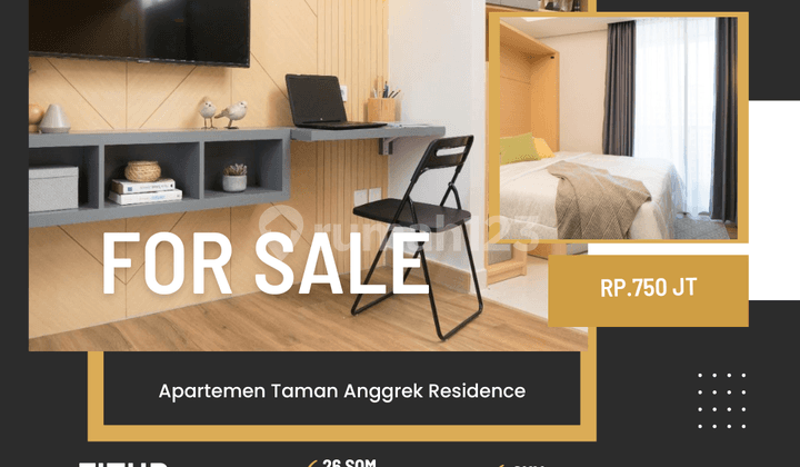 Jual Apartemen Taman Anggrek Residence Type Studio Termurah Full Furnish Minimalis Moderen Best View di Atas Mall Dekat 4 Mall 4 Kampus Jakarta Barat
