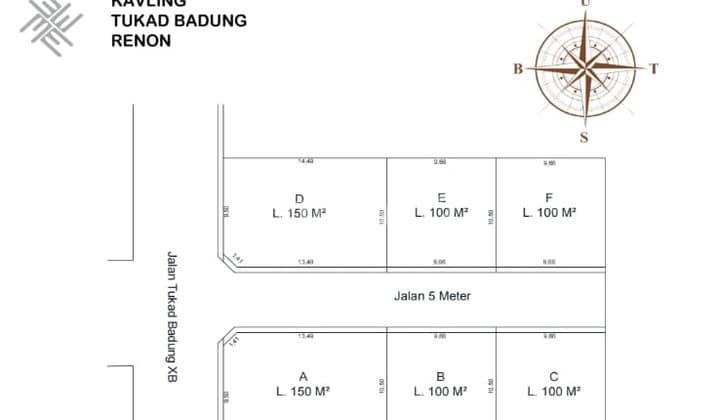 LAHAN KAVLING MULAI 100M2 KAWASAN ELITE LOKASI TUKAD BADUNG