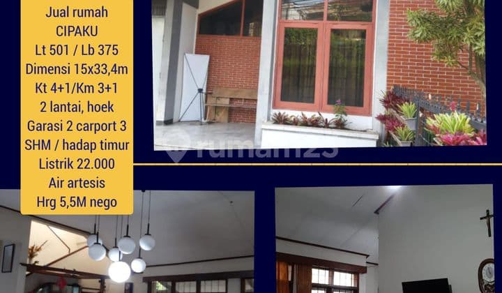 R Rumah 2 Lantai Cipaku Bersi Dan Siap Huni