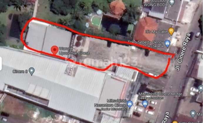 Tanah 1.095 M², Ada Bangunan Eks. Resto, Hdp Timur di Cinere Raya