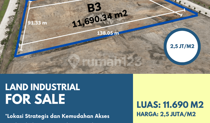 Dijual Kavling Industri 1,1 Hektar Kawasan Industri Karawang