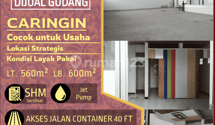 Gudang di Caringin, Bandung 600 M Bagus SHM H