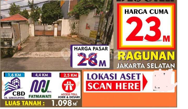 Land 1,098 m2 in Ragunan, South Jakarta