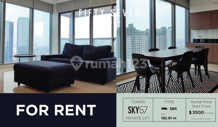 Disewakan Fifty Seven Promenade , 3 Kamar, Luas 183 M2